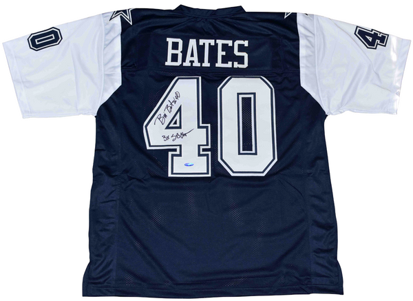 BILL BATES SIGNED DALLAS COWBOYS #40 THANKSGIVING JERSEY TRISTAR W/ 3X SB CHAMPS