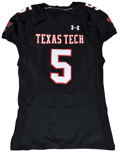 PATRICK MAHOMES SIGNED TEXAS TECH #5 UNDER ARMOUR 2014 TEAM ISSUED JERSEY