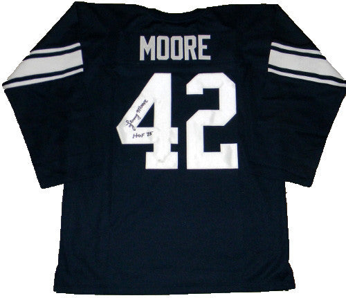 LENNY MOORE AUTOGRAPHED SIGNED PENN STATE NITTANY LIONS #42 THROWBACK JERSEY JSA