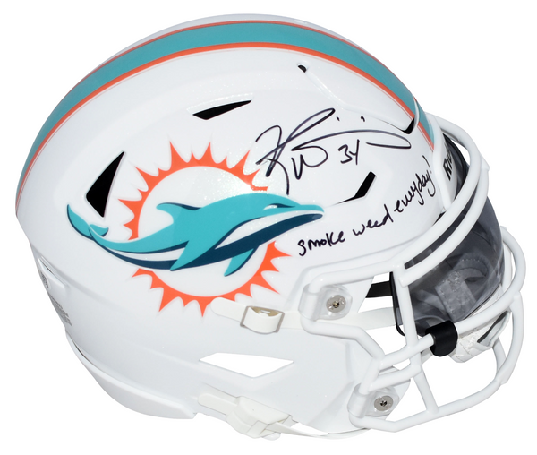 RICKY WILLIAMS SIGNED MIAMI DOLPHINS SPEEDFLEX MIDI HELMET + SMOKE WEED EVERYDAY