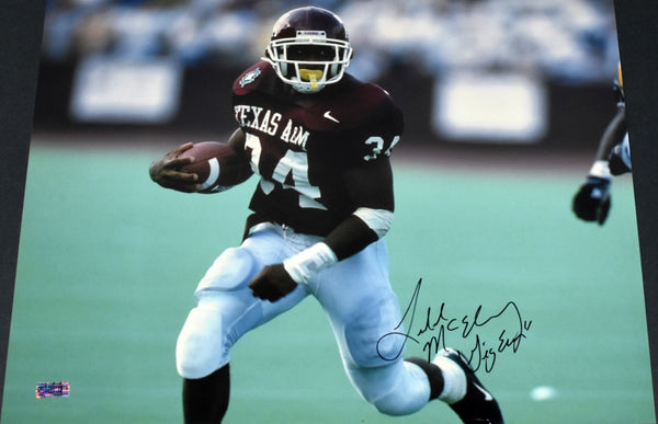 LEELAND MCELROY SIGNED AUTOGRAPHED TEXAS A&M AGGIES 16x20 PHOTO COA