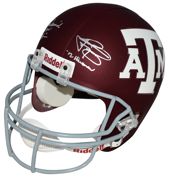 JOHN DAVID CROW & JOHNNY MANZIEL SIGNED TEXAS A&M AGGIES FULL SIZE HELMET JSA