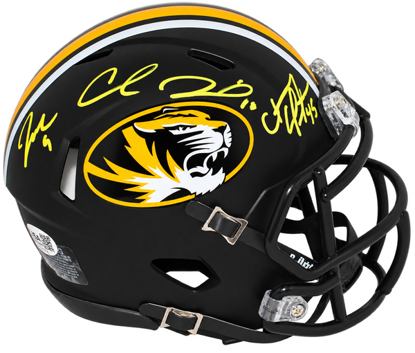 CHASE DANIEL JEREMY MACLIN COFFMAN SIGNED MISSOURI TIGERS SPEED MINI HELMET JSA