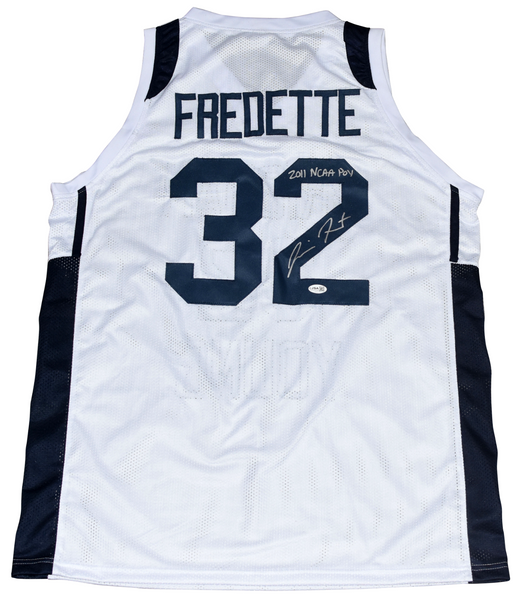 JIMMER FREDETTE AUTOGRAPHED BYU COUGARS #32 WHITE JERSEY W/ 2011 NCAA POY