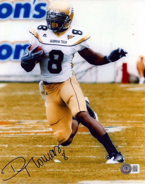 DEMARYIUS THOMAS SIGNED GEORGIA TECH YELLOW JACKETS 8x10 PHOTO BECKETT