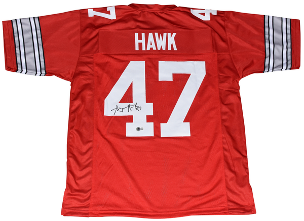 AJ HAWK AUTOGRAPHED OHIO STATE BUCKEYES #47 RED JERSEY BECKETT
