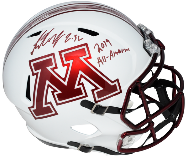 ANTOINE WINFIELD JR SIGNED MINNESOTA GOPHERS FULL SIZE SPEED HELMET W/ 2019 AA