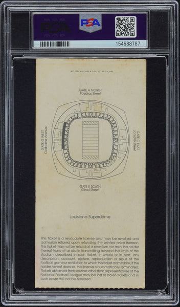 RANDY WHITE SIGNED 1978 SUPER BOWL XII 12 TICKET DALLAS COWBOYS PSA AUTO 10