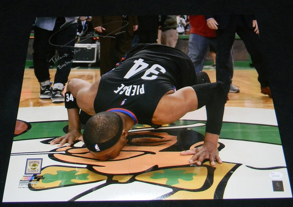 PAUL PIERCE SIGNED AUTOGRAPHED CELTICS 16x20 PHOTO JSA W/ THANK YOU BOSTON