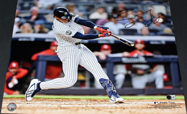 GEORGE LOMBARD JR SIGNED NEW YORK YANKEES 1ST HR 16x20 PHOTO BECKETT