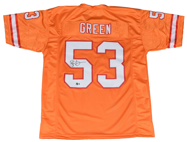 HUGH GREEN SIGNED TAMPA BAY BUCCANEERS BUCS #53 ORANGE JERSEY BECKETT