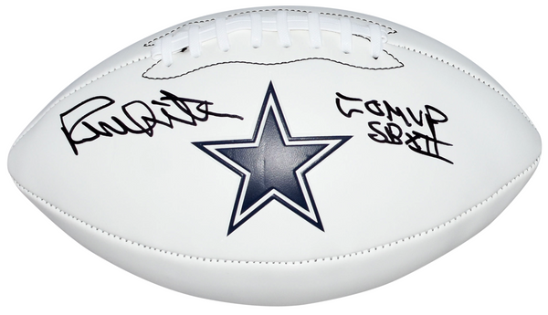 RANDY WHITE AUTOGRAPHED DALLAS COWBOYS LOGO FOOTBALL W/ CO-MVP SB XII