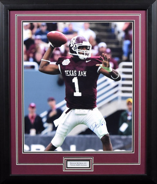 REGGIE McNEAL AUTOGRAPHED TEXAS A&M AGGIES 16x20 FRAMED PHOTO COA