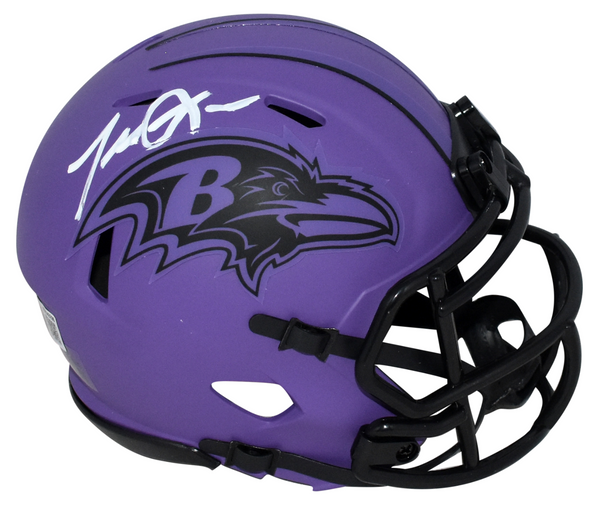 TERRELL SUGGS SIGNED BALTIMORE RAVENS RAVE SPEED MINI HELMET BECKETT