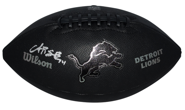 AMON-RA ST BROWN SIGNED AUTOGRAPHED DETROIT LIONS BLACK LOGO FOOTBALL BECKETT