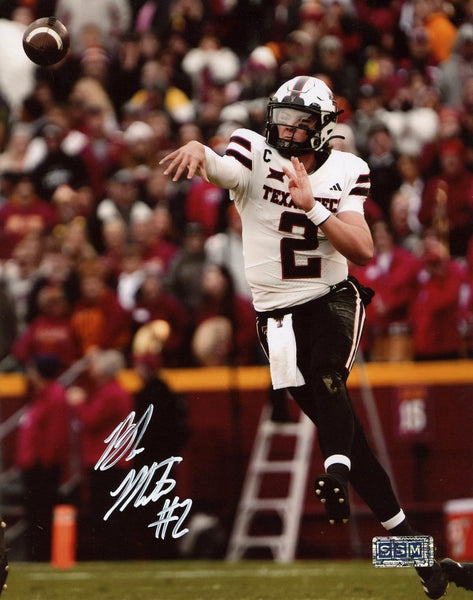 BEHREN MORTON SIGNED TEXAS TECH RED RAIDERS 8x10 PHOTO COA