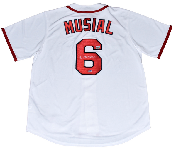 STAN MUSIAL AUTOGRAPHED ST LOUIS CARDINALS #6 THROWBACK NIKE JERSEY PSA/DNA