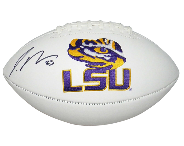 JAMAL ADAMS AUTOGRAPHED SIGNED LSU TIGERS WHITE LOGO FOOTBALL JSA