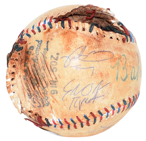 THE SANDLOT CAST (6) SIGNED BABE RUTH REPLICA BASEBALL - TOM GUIRY BRANDON ADAMS