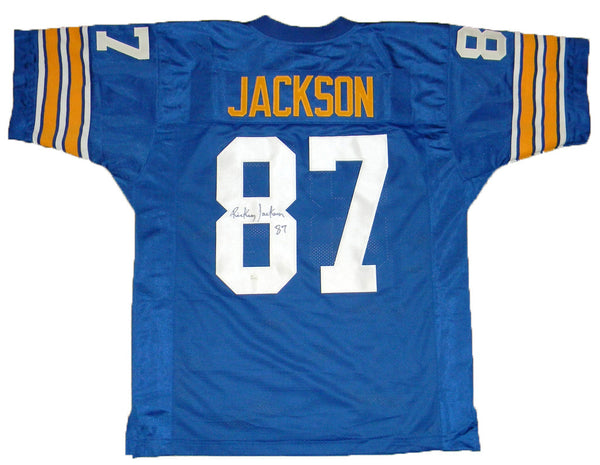 RICKEY JACKSON SIGNED AUTOGRAPHED PITT PITTSBURGH PANTHERS #87 THROWBACK JERSEY