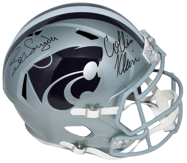 BILL SNYDER & COLLIN KLEIN SIGNED KANSAS STATE WILDCATS FULL SIZE SPEED HELMET