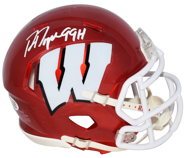 RON DAYNE AUTOGRAPHED WISCONSIN BADGERS FLASH SPEED MINI HELMET JSA