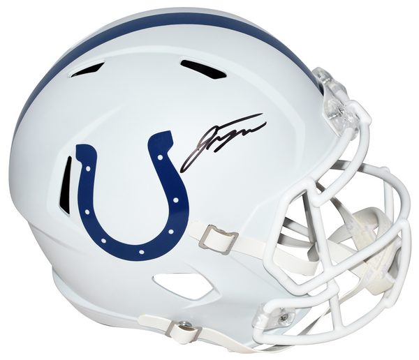 JONATHAN TAYLOR SIGNED INDIANAPOLIS COLTS FLAT WHITE FULL SIZE HELMET BECKETT