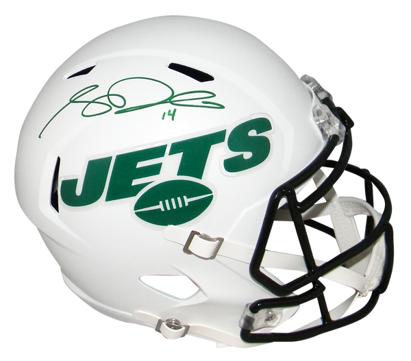 SAM DARNOLD SIGNED NEW YORK JETS FLAT WHITE FULL SIZE SPEED HELMET BECKETT