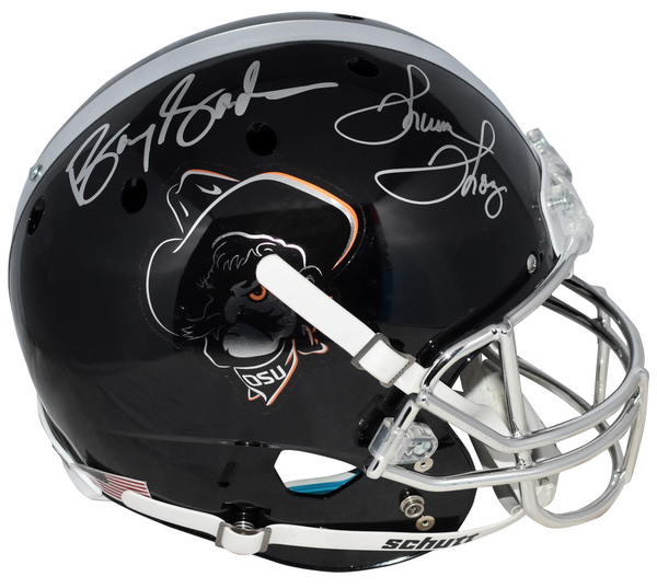 BARRY SANDERS & THURMAN THOMAS SIGNED OKLAHOMA STATE COWBOYS FULL SIZE HELMET