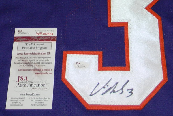VIC BEASLEY SIGNED AUTOGRAPHED CLEMSON TIGERS #3 PURPLE JERSEY JSA
