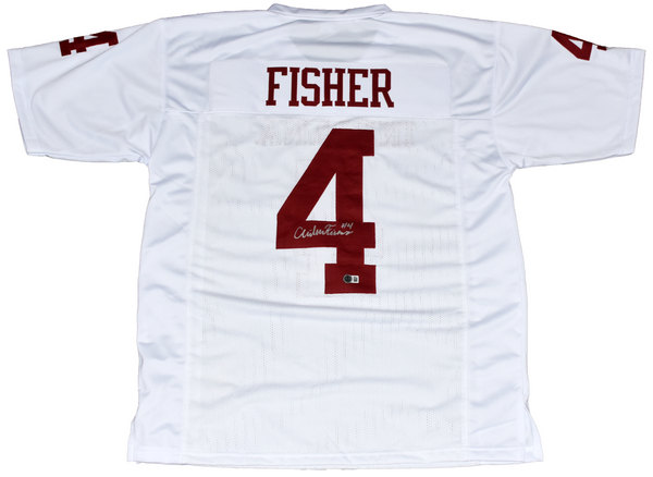 AIDEN FISHER AUTOGRAPHED INDIANA HOOSIERS #4 WHITE JERSEY BECKETT