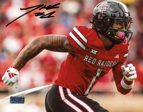 MICAH HUDSON SIGNED TEXAS TECH RED RAIDERS 8x10 PHOTO COA