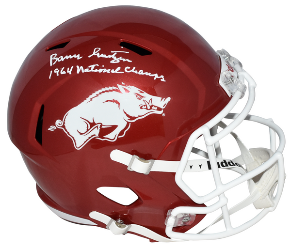 BARRY SWITZER SIGNED ARKANSAS RAZORBACKS FULL SIZE HELMET W/ 1964 NATL CHAMPS