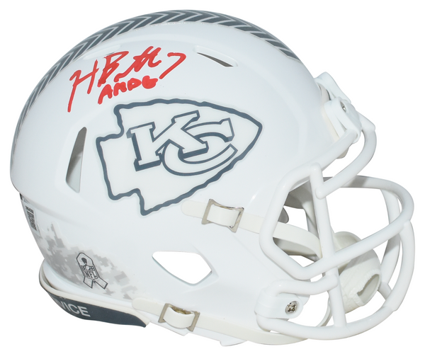 HARRISON BUTKER SIGNED KANSAS CITY CHIEFS SALUTE TO SERVICE SPEED MINI HELMET