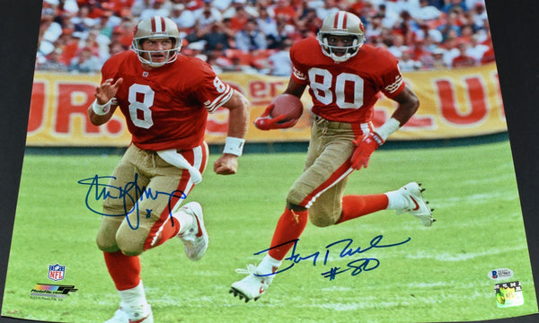 JERRY RICE & STEVE YOUNG SIGNED SAN FRANCISCO 49ERS 16x20 PHOTO BECKETT