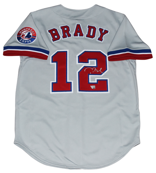 TOM BRADY AUTOGRAPHED MONTREAL EXPOS #12 MITCHELL & NESS JERSEY FANATICS