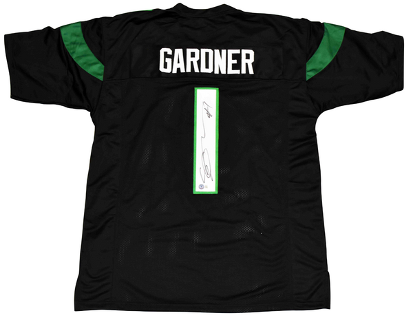 AHMAD SAUCE GARDNER SIGNED AUTOGRAPHED NEW YORK JETS #1 BLACK JERSEY BECKETT