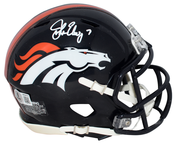 JOHN ELWAY AUTOGRAPHED DENVER BRONCOS SPEED MINI HELMET BECKETT
