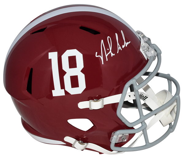 NICK SABAN AUTOGRAPHED ALABAMA CRIMSON TIDE FULL SIZE SPEED HELMET JSA