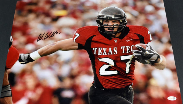 WES WELKER AUTOGRAPHED TEXAS TECH RED RAIDERS 16x20 PHOTO JSA