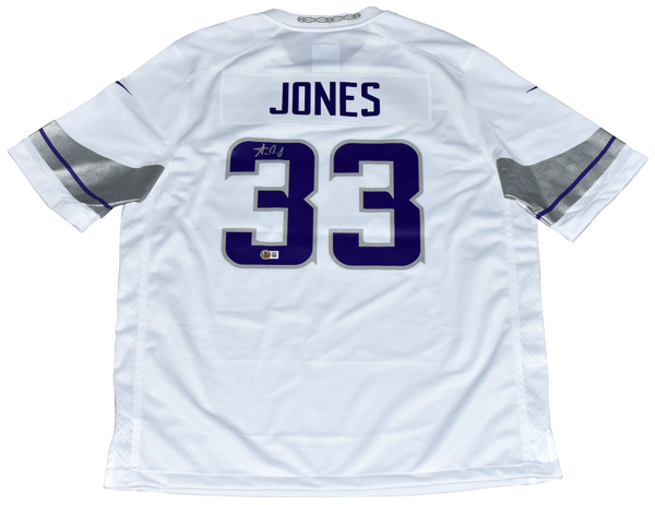 AARON JONES SIGNED MINNESOTA VIKINGS WINTER WARRIOR WHITE NIKE JERSEY BECKETT