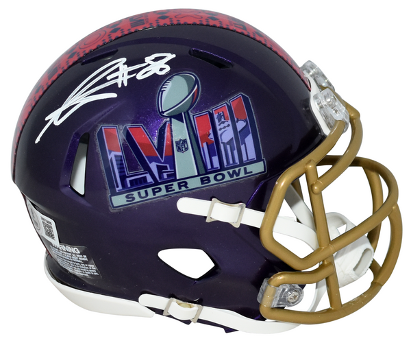 GEORGE KARLAFTIS SIGNED KANSAS CITY CHIEFS SUPER BOWL 58 LVIII MINI HELMET BAS