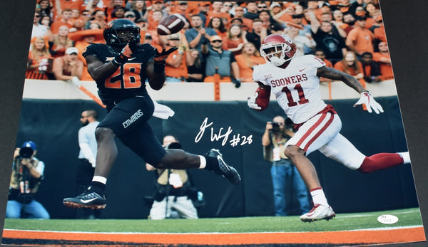 JAMES WASHINGTON AUTOGRAPHED OKLAHOMA STATE COWBOYS 16x20 PHOTO JSA