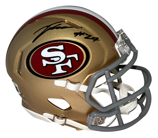 TALANOA HUFANGA AUTOGRAPHED SAN FRANCISCO 49ERS SPEED MINI HELMET BECKETT