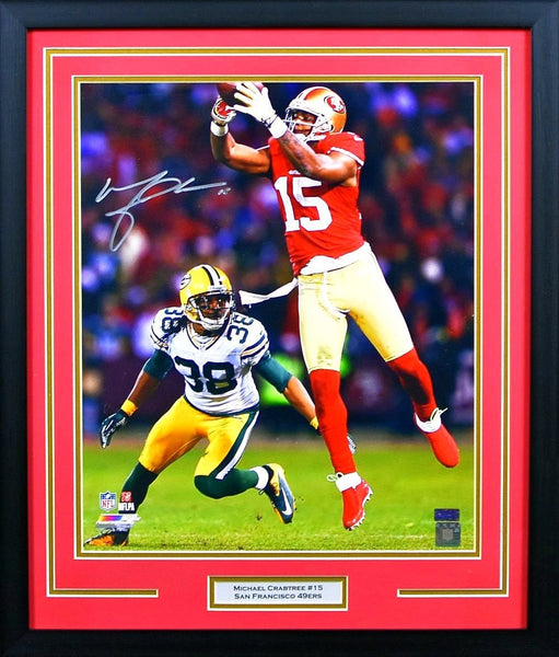 MICHAEL CRABTREE AUTOGRAPHED SAN FRANCISCO 49ERS 16x20 FRAMED PHOTO COA