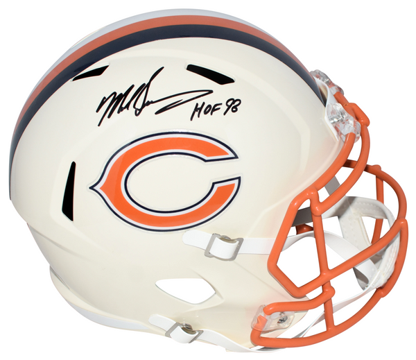 MIKE SINGLETARY SIGNED CHICAGO BEARS RETRO FULL SIZE SPEED HELMET W/ HOF 98