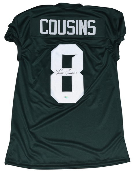 KIRK COUSINS AUTOGRAPHED MICHIGAN STATE SPARTANS #8 GREEN GAME CUT JERSEY GTSM