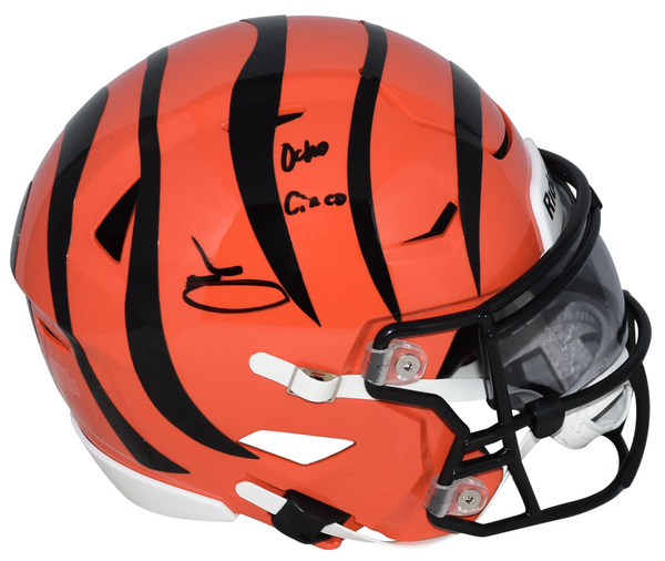 CHAD JOHNSON SIGNED CINCINNATI BENGALS SPEEDFLEX MIDI HELMET W/ OCHO CINCO