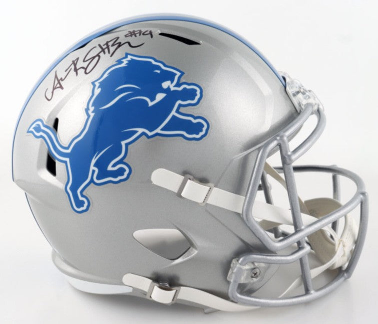 AMON-RA ST BROWN AUTOGRAPHED DETROIT LIONS FULL-SIZE REPLICA SPEED HELMET