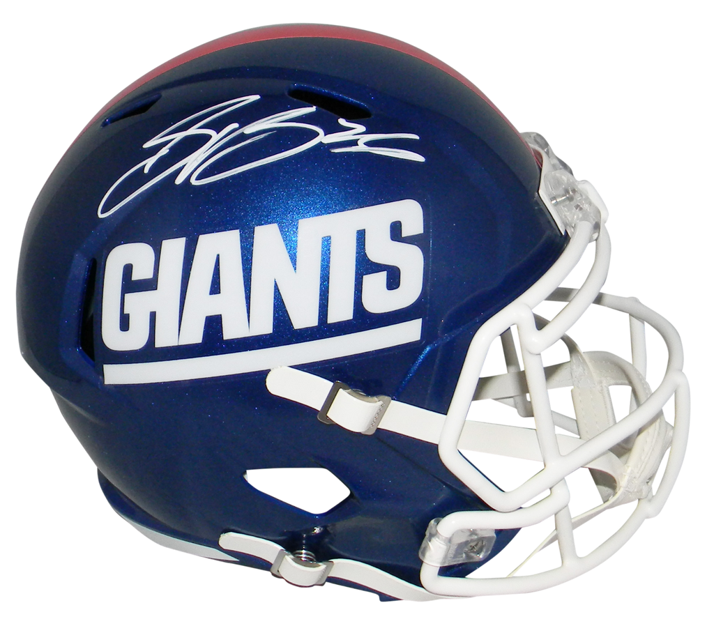 Saquon Barkley Autographed New York Giants Color Rush Full-Size Speed Replica Helmet